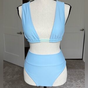 NWT Aerie two-piece bikini 
Light Blue Women's Swim Set